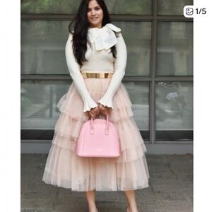 Chicwish Love Me More Pink Tulle Tiered Midi Skirt Size Small / XS New with Tag